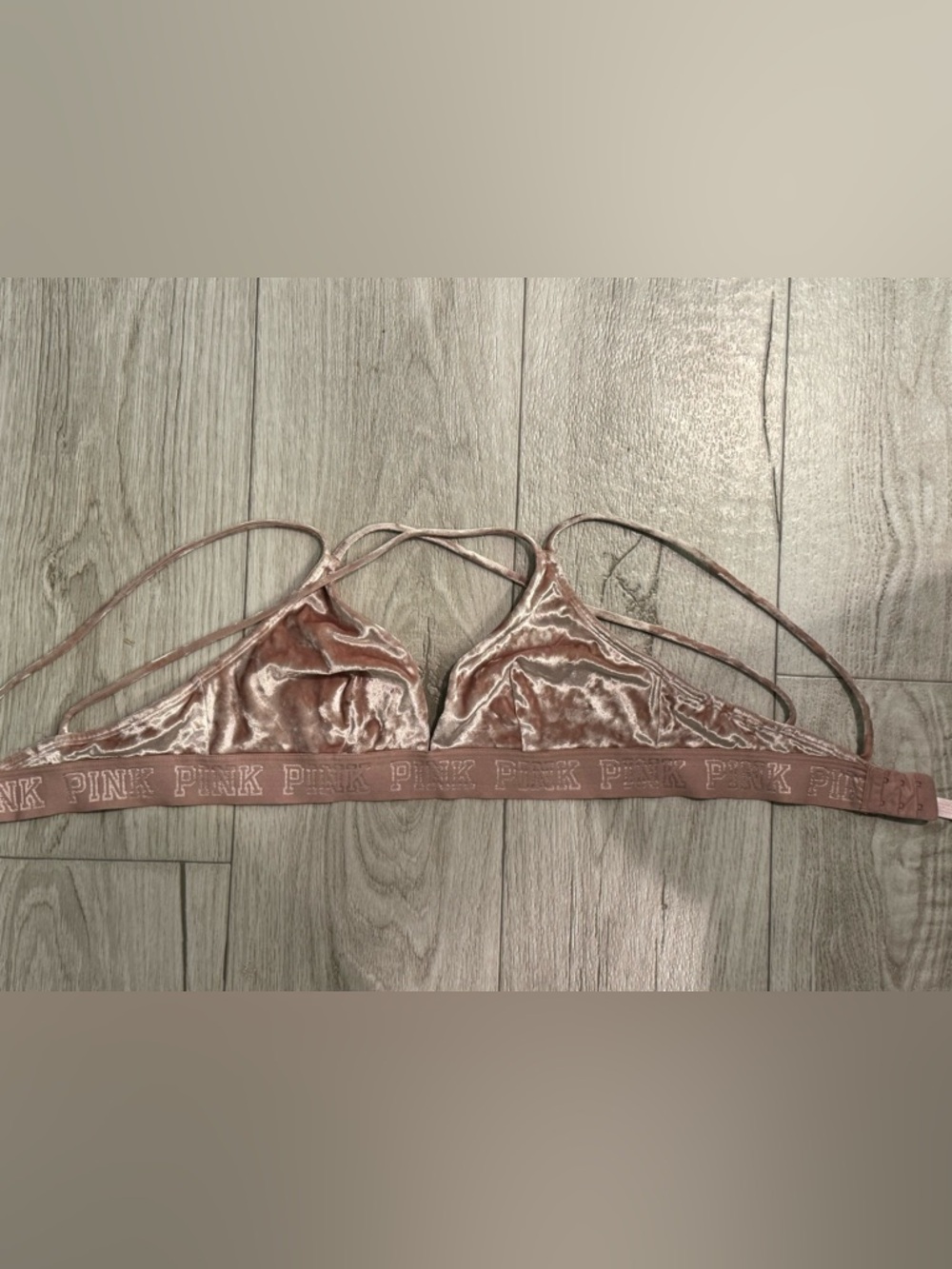 Victoria's Secret PINK Velvet Bralette in Dusty Mauve